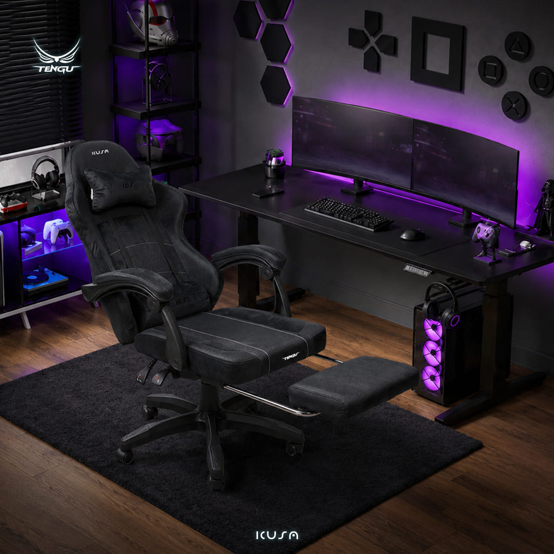 เก้าอี้เกมมิ่ง TENGUGAMINGGEARS รุ่น KUSANAGI (CH-KS-F-PK) สีชมพู เบาะผ้า_9